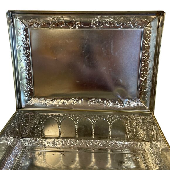 Vintage E. Otto Schmidt Lebkuchen Tin Box 16" x 6" 12" Cookie, Cupcake Holder - Picture 9 of 13